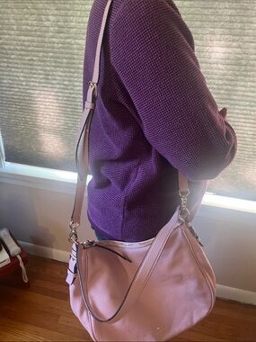 Women's Pink Leather Shoulder Bag - Brand: